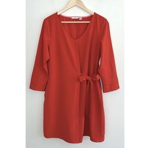 Betabrand Faux Wrap Travel Tunic Dress in Poppy